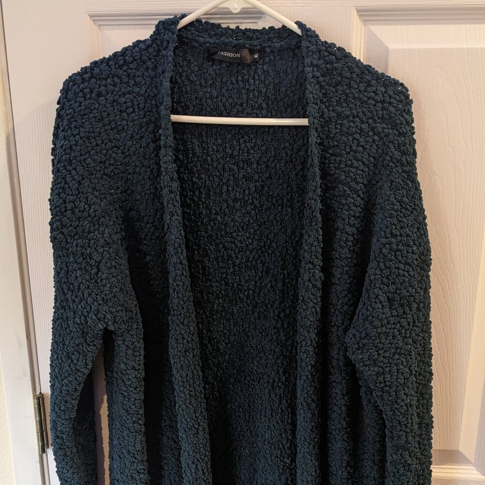 Women's Long-length Blue Cardigan XL